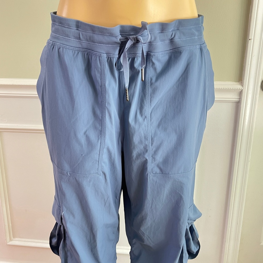 znts Lululemon Dance Sz L Womens‎ Ruched Leg Technical Blue Gorpcore Hiking - Picture 9 of 9